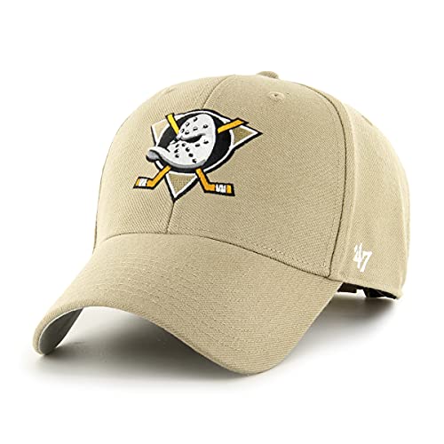 '47 NHL Anaheim Ducks MVP Unisex-Baseballkappe, Verstellbar, Hochwertiges Design und Verarbeitung, Badge Logo, Khaki