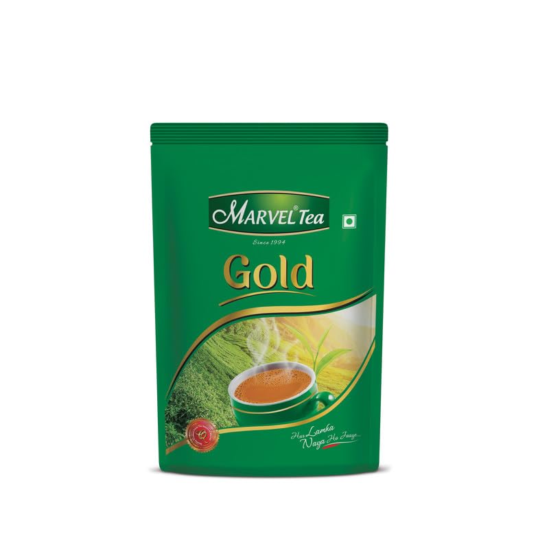 Image of Marvel Tea Gold Tea 1Kg, Handpicked Strong Ctc Chai From Assam & Darjeeling, Refreshing Aroma & Rich Taste - Black Tea - Granule