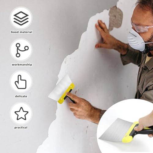 3 Pack 8" Wallpaper Scraper Set, 200mm Wide Flexible Stainless Steel Wallpaper Scraper, Durable Drywall Taping Knife Tool with Non-Slip Grip Handle for Removing Wallpaper, Filling Putty, DIY Projects 5 3 Pack 8" Wallpaper Scraper Set, 200mm Wide Flexible Stainless Steel Wallpaper Scraper, Durable Drywall Taping Knife Tool with Non-Slip Grip Handle for Removing Wallpaper, Filling Putty, DIY Projects - Image 5