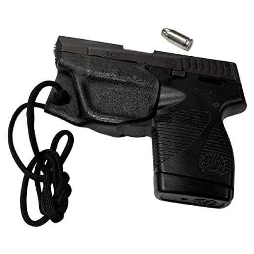 Skydas Gear Kydex Holster for Taurus TCP PT-738 Trigger Guard Pistol Lanyard Rip-Away Pocket IWB 738 (Black)