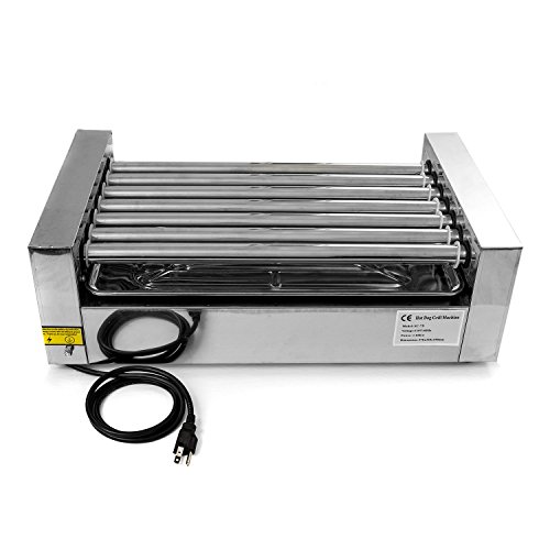 Biltek Hot Dog Grill Roller Commercial 18 Hotdog Maker Warmer Cooker Machine 7-Rollers #TOP4