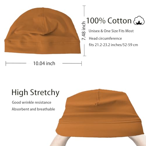 Image of vidsel 100% Cotton Skull Caps Beanie Night Cap Sleep Hats for Men Women | Breathable,Soft,Lightweight Skully Cap,Running Beanie Cycling Helmet Liner,Wicking Head Cover,CPAP Chemo Bald Cap