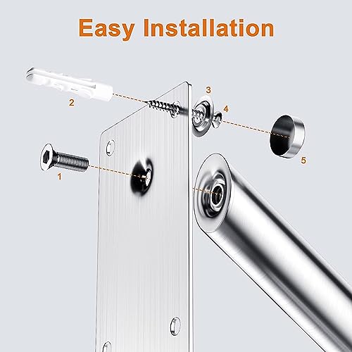 Rambarde escalier extérieur inox 50cm fixation murale en U - 8