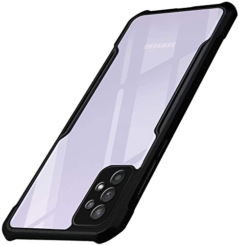 Image of A rtistque Clear Hard Transparent Acrylic Armor Anti-Drop Shockproof TPU Edge Back Cover Case for Samsung Galaxy A72 - Black