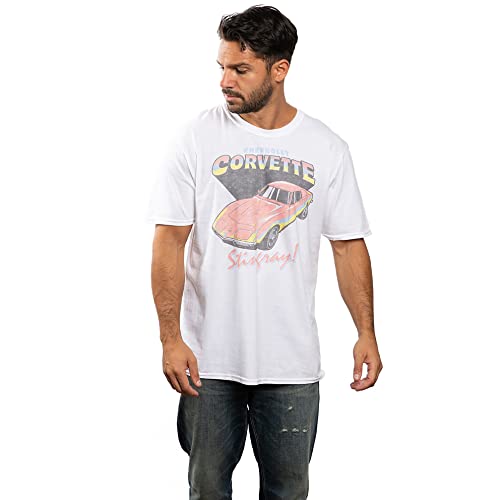 T-shirt Corvette Stingray blanc homme Cotton Soul anti-déformation