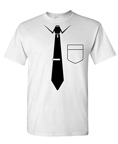 Necktie - Funny Nerd Gag Joke Party Neck tie Tee Shirt T-Shirt, M, White