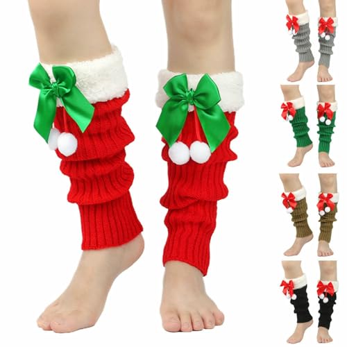 3 pairs - bow knit festival plush warm leg guards3