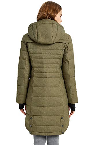 Orolay YRF2011S Women'S Winter Down Jacket Long Quilted Puffer Coat Warm Hooded Slim Fit Outerwear Capers X-Large thumb #1