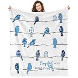 Bird Blanket, Bird Gifts for Kids, Soft Blanket for Boys Girls Room Decor, Cozy Throw Blankets Christmas Birthday Gifts for Toddlers Teens Couch Bed 60' X 50'