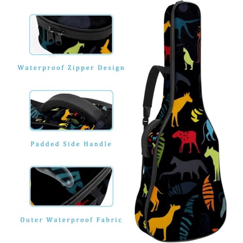 Housse de guitare étanche multicolore avec compartiment accessoires et poches - 4