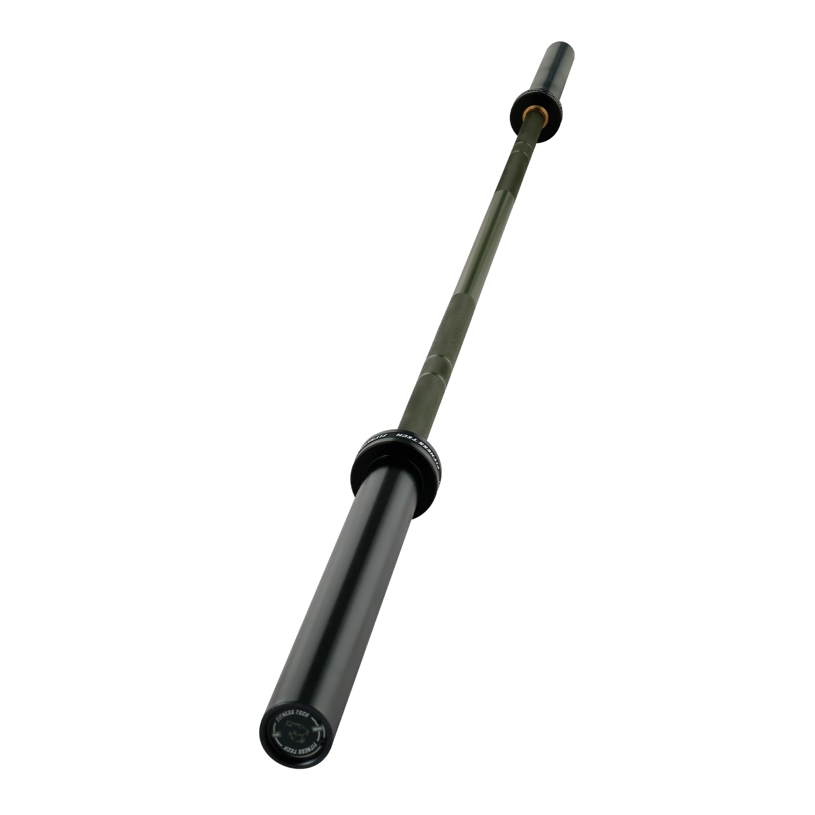 Barra Olímpica Verde 2.2 m – 50 mm – 8 Rodamientos – Carga Máx. 454 kg – Acero Cromado – Powerlifting, Halterofilia, Crosstraining – Fitness Tech
