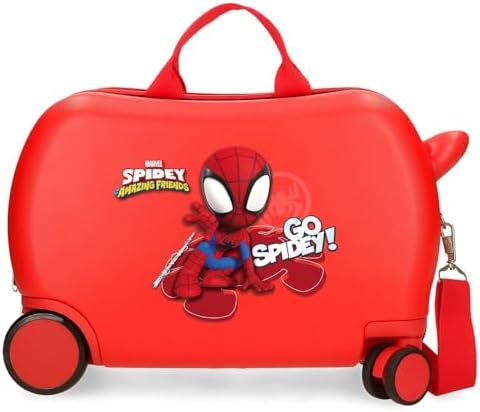 Marvel Joumma Go Spidey Maleta Infantil, Rojo, 4 Ruedas