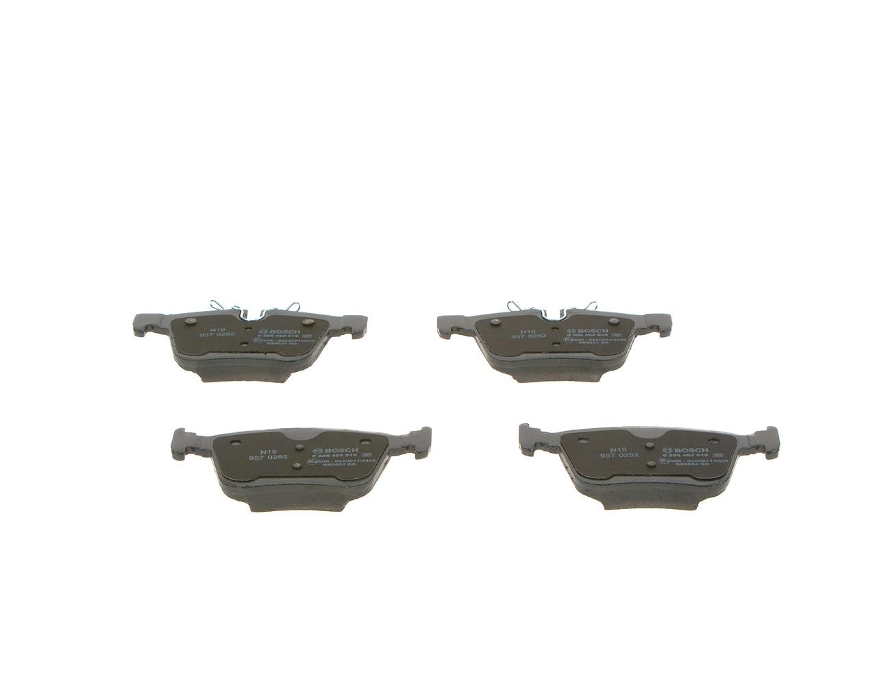 Bosch BP1993 - Pastiglie Freni Auto, Asse Posteriore - Qualità Bosch - Riduzione del Rumore e della Polvere - Certificazione ECE-R90 - Senza Rame - 1 Confezione da 4 Pastiglie