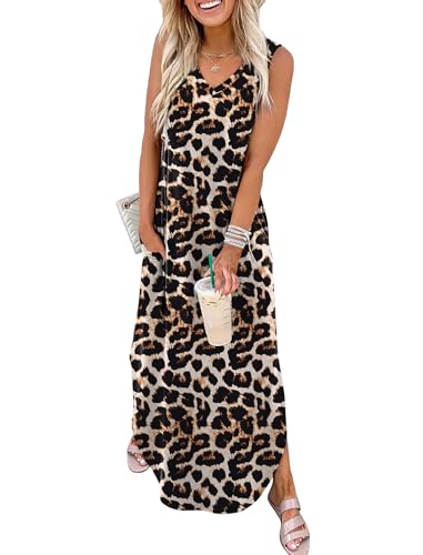Image of Sampeel Summer Dresses Maxi Dress Vacation Beach Sundresses 2025 with Pockets