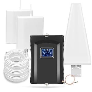 Cell Phone Booster for Home & Multi-Room, Cell Phone Signal Booster with 2 Indoor Panel Antennas for Band 66/2/4/5/12/17/13/25,Up to 8000 Sq.Ft,Boost 4G 5G LTE Data for All U.S. Carriers, FCC Approved