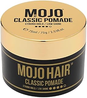 MOJO Hair Classic Pomade (Water Based) with Strong Hold & Low Shine,Washes Out With Ease,Luxury Fragrance,Hair Styling Products For Men & Women,Gifts For Men 1x75ml/64g/2.53fl/oz