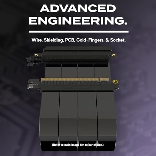 Image of LINKUP - AVA5 PCIE 5.0 Riser Cable (Open Box) | RTX5090 RX9070 GPU Ready | x16 128GB /s Speed | Compatible with PCIe 4.0 | Designed for ITX | Single Reverse Straight, Black 28cm (Total Length 31.5cm)