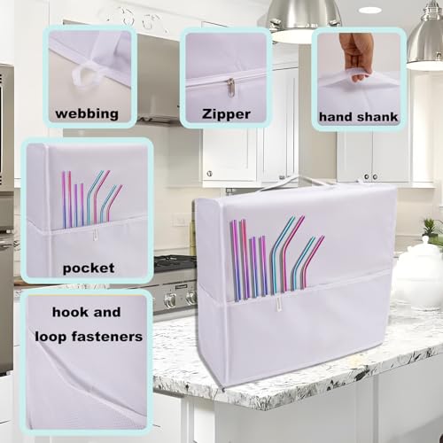 Image of Ninja Slushie Machine Cover Accessories with 2 Pcs Wire Miracle Cleaning Cloths, Open Bottom for Easy Use Suitable for Ninja Slush FS301C /FS301 /FS300（Silver）