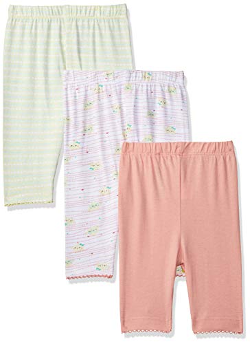 Image of miniklub Girls Pack of 3 Striped Pure Cotton Capris