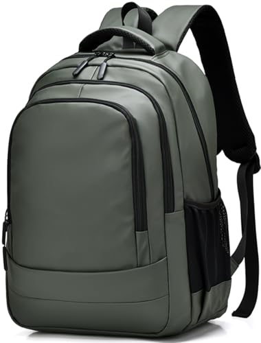 Hjkiopc Zaino Impermeabile con Grande Capacità, Borsa per Computer con Più Scomparti, Zaino per la Scuola, Zaini da Giorno Casual per Lavoro, Scuola, Viaggi, Verde, Taglia Unica