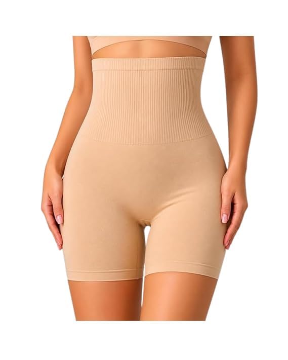 High Waisted Tummy Control Shapewear for Women Seamless Tummy Tucker Panty Shorts Waist Cincher Body Shaper Under Dress Slimming High Waist Shaper for Everyday Wear (Skin)
