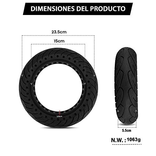 ANSENI Solid Tyres, 10 Inch (10 x 2.125), for 10 Inch Electric Scooter, Replacement Tyre, Anti-Puncture Replacement Wheel - Image 3