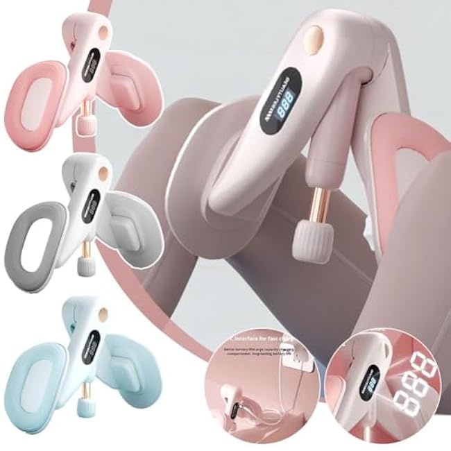 2025 Upgraded Inner Thigh Exerciser,LED Display 360¡ã Pelvic Floor Muscle Trainer,Hip Trainer Kegal Exerciser,Adjustable Resistance,Hip Trainer for Workout Postpartum Training Glutes Booty Arms Back