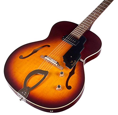 Guild T-50 Slim Hollow Body Electric Guitar With Case (Antique Burst) #TOP3