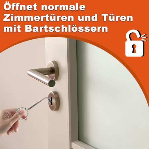 Dietrich Set, 2 Stück Profi Buntbartschlüssel, Bartschlüssel Dietrichset, Öffnet nahezu jede Tür, Universalschlüssel für Zimmertüren, Zimmerschlüssel Türöffnungswerkzeug Bunt Bart