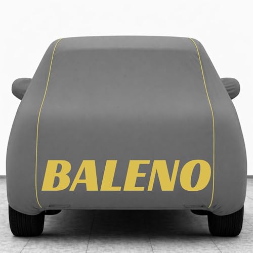 Image of Kings of Cover New Grey 100% Waterproof Baleno Car Cover | Polyester Car Body Cover for Rain & Sun | UV Protection, Dustproof, Scratch Resistant, Windproof, Heat Resistant, Custom Fit