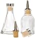Bitters Bottles - Set of 2 | 90ml - Glass Cocktail Syrups, Shrub, Bitter Dropper Bottle - 2 Types of Cap - Cork Dash Dispenser Caps & Airtight Stopper Lids to Keep Your Ingredients Fresher, Longer