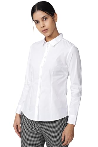 Image of Van Heusen Women's Regular Fit Solid Full Sleeve Cotton Rich Formal Shirt