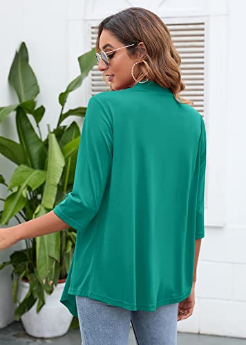 Image of Heymoments Women's Lightweight Open Front Cardigans 3 /4 Sleeve Casual Soft Drape Fall Cardigan S-2XL