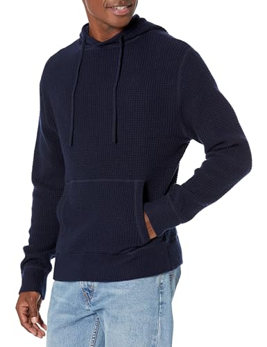 Velvet by Graham & Spencer Men's Shane Long Sleeve Hooded Sweater, Navy