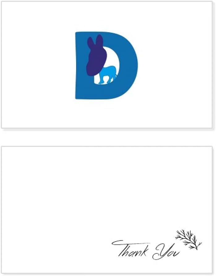 USA Democrats Individual Joseph Donkey Brief Thank You Card Birthday Paper Greeting Wedding Appreciation