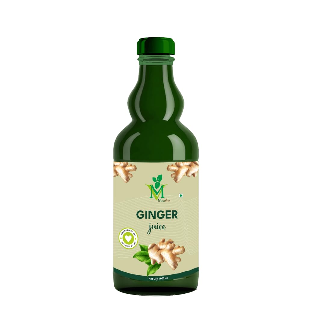 Mint Veda Raw Ginger Juice | Concentrated Ginger Ale Health Drink | Sugar Free Healthy Vegetable Juice Which Boosts Immunity and digestion, 1 Liter