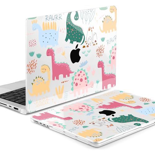 Image of MEEgoodo Case for MacBook Pro 14 inch (M5 /M4 /M3 /M2 /M1) Pro /Max 2026 2025 2024 2023 2021, Laptop Case Fit Model A3427 /A3426 /A3434 /A3112 /A3401 /A3185 /A2918 /A2992 /A2779 /A2442, Cute Dinosaurs