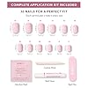 Valentines Day Glamnetic Press On Nails - Sugar BB | Super Short Fake Nails in Classic Baby Pink Tone with a Glossy Finish, Salon Quality | 15 Sizes - 30 Nail Kit with Glue #3