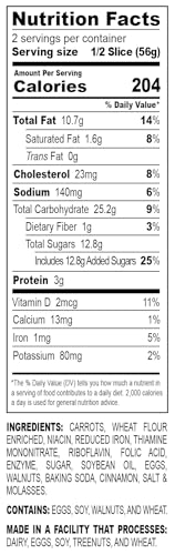 Image of Nadel - NATURALLY DELICIOUS CARROT CAKE SLICES (4 Pack) Sweet Breads & Cakes, Back to School lunch snack, breakfast bar
