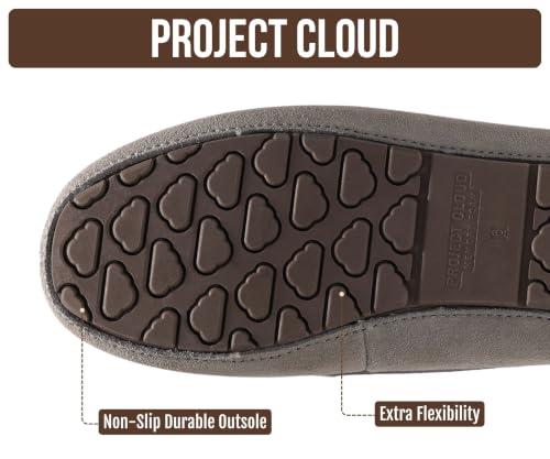 Image of Project Cloud 100% Genuine Leather Slippers for Women - Fur Lined Outdoor Slippers for Women Footwear with Memory Foam - Stylish Womens Moccasin (Cathi)