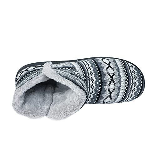 Winter Warm Ankle Slippers for Men Women, Indoor Outdoor Plush High Top Boots Knitted Anti-Slip Ankle Slippers3