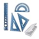 geodreieck, lineal 15cm kinder,4 Stück Aluminiumlegierung Lineal Set Winkelmesser Dreieck Mathematik Geometrie Set Werkzeug Skala Lineal Set für Schüler Lehrer Ingenieure und Zeichner