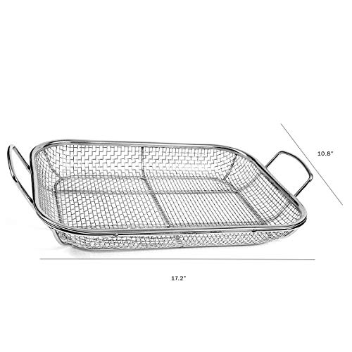Charcoal Companion Stainless Wire Mesh Roasting Pan, 14.75 by 11-Inch
