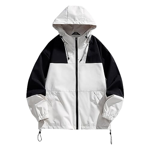 Windbreaker Jackets For Men Long Sleeve Spring Fall Casual Zipper Jackets With Hood Mountain Outdoor Sport, M-4XL