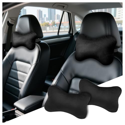 Purthog 2PCS Soft Car Headrest Pillow Ergonomic Car Neck Pillow for Driving Relief Neck Fatigue Universal Cars Pillows Headrest for Cars Interior Accessories with Detachable Cover