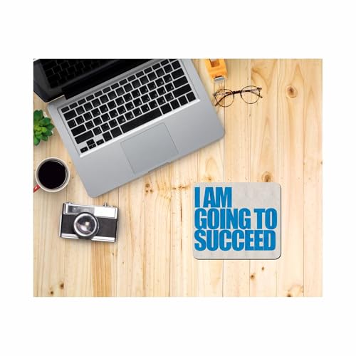 Image of My Print Shop Motivational Quote Printed Mouse Pad for Laptop & Computer | inchI Am Going to Succeed inch Design | 9 x 7.5 Inch | 3mm Thick Non-Slip Rubber Base Mousepad for Office, Study & Gaming