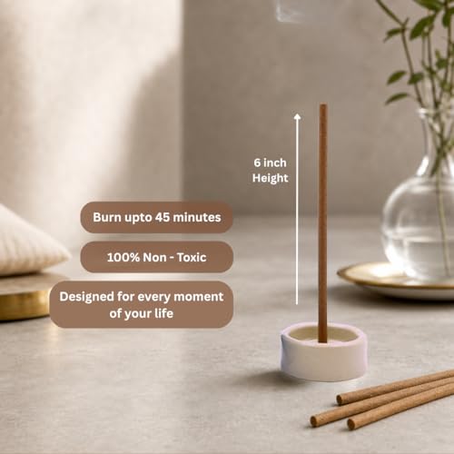 Image of Twohands Premium Bambooless Dhoop Sticks Combo Pack of 3 - Rose Oudh, Blue Moon & Flow |30 Sticks Each with Ceramic Stand |Charcoal Free Dhoopam,Dhup & Incense Sticks for Pooja, Meditation