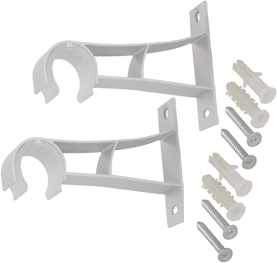 Wsporniki do karniszy, wsporniki do karniszy Premi 4Pcs Single Curtain Rod Brackets for Drapery Rod Premium Aluminum Alloy Heavy Duty Curtain Rod Holders for Living Room, Screen Porches, Family Room G