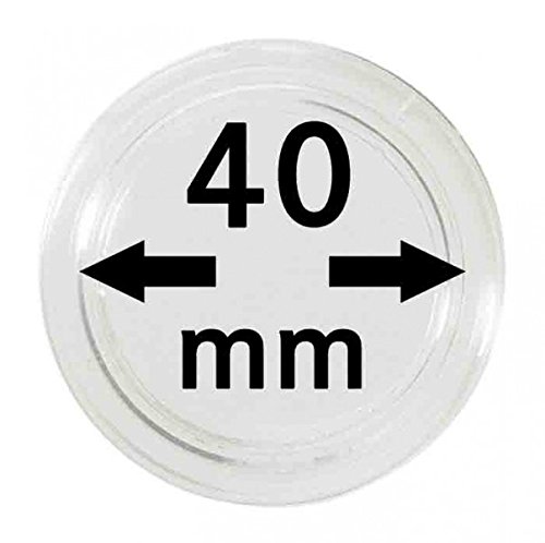 Cápsulas para monedas Lindner 2251040 juego de 100 protectores plásticos transparentes