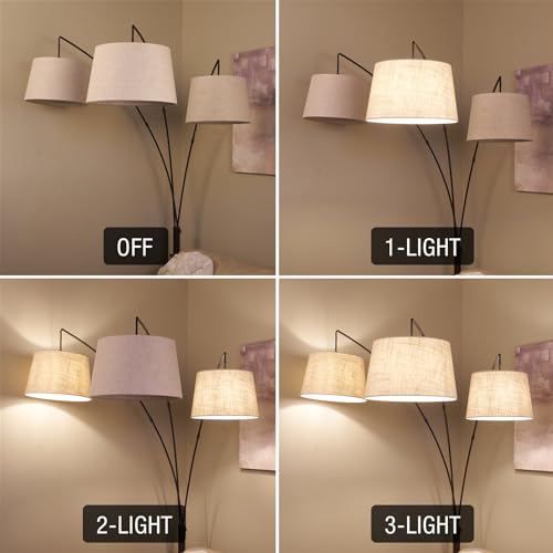 Kira Home RV-F0388-OB-WT Akira 79 Inch 3-Light Modern Arc Floor Lamp thumb #2